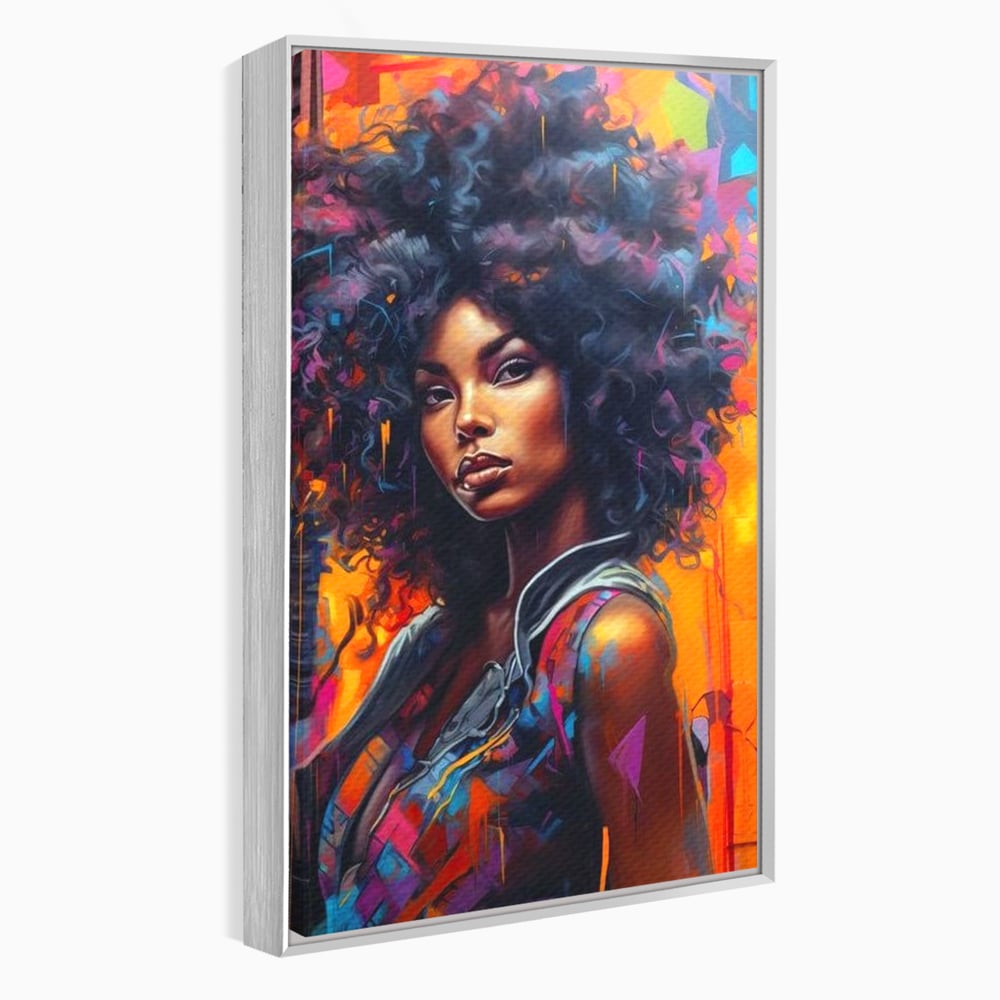 Leinwandbilder Leinwand Premium LuxCanva® G1035, Spirit Rebel , Urban, Afro, Elektrisch, Unabhängigkeit, Kontrast, Schönheit, Wohnen, Schlafzimmer, Lebendige Farben