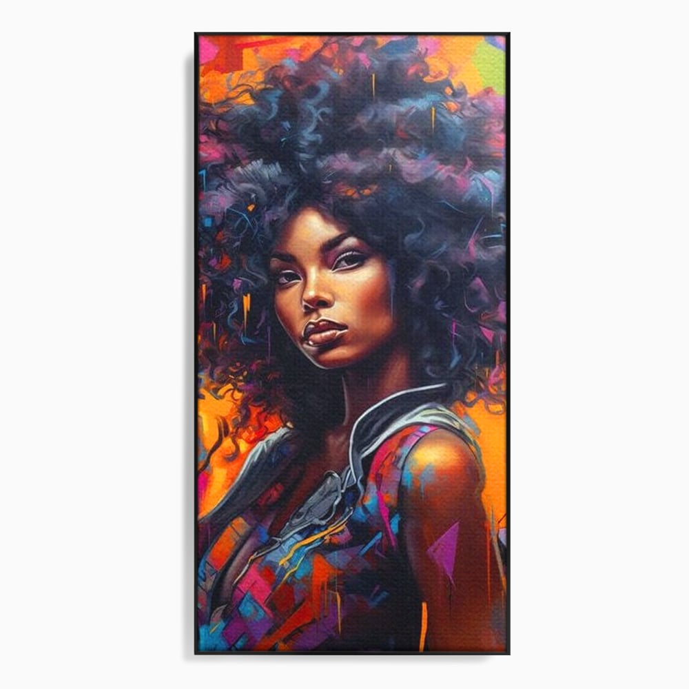Leinwandbilder Leinwand Premium LuxCanva® G1035, Spirit Rebel , Urban, Afro, Elektrisch, Unabhängigkeit, Kontrast, Schönheit, Wohnen, Schlafzimmer, Lebendige Farben