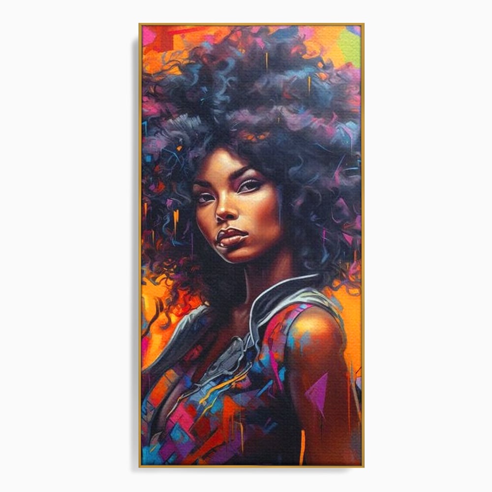 Leinwandbilder Leinwand Premium LuxCanva® G1035, Spirit Rebel , Urban, Afro, Elektrisch, Unabhängigkeit, Kontrast, Schönheit, Wohnen, Schlafzimmer, Lebendige Farben