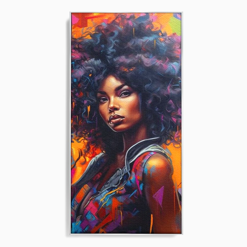 Leinwandbilder Leinwand Premium LuxCanva® G1035, Spirit Rebel , Urban, Afro, Elektrisch, Unabhängigkeit, Kontrast, Schönheit, Wohnen, Schlafzimmer, Lebendige Farben