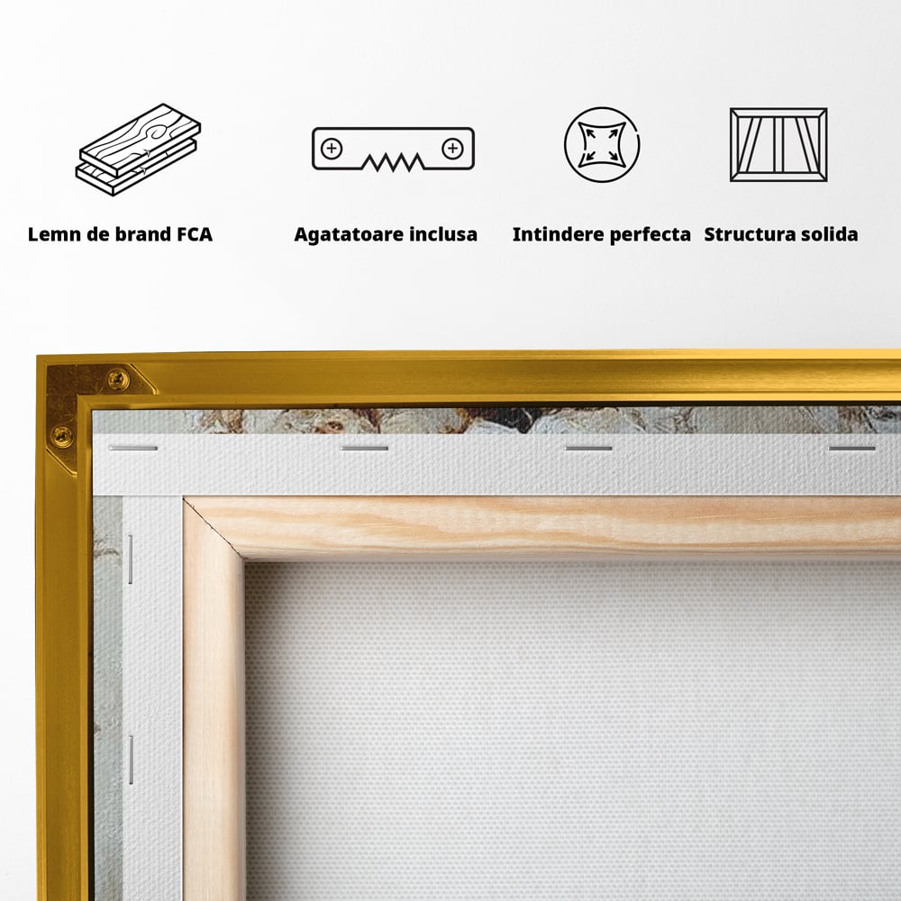 Leinwand Leinwand Wandkunst Premium LuxCanva® G1037, Essenz Angelika, Anmut, Geist, Gelassenheit, Schönheit, Göttlich, Weiß, Gold, Essenz, Wohnen, Schlafzimmer