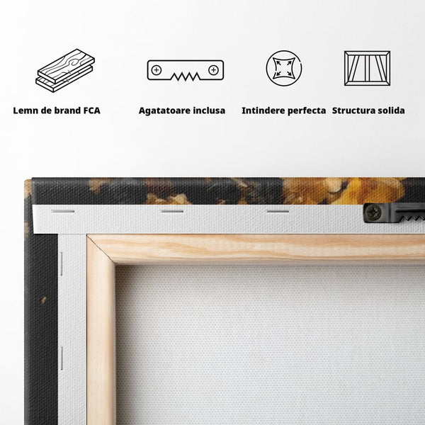 Tablou Canvas Premium LuxCanva® G1038, Zeita Toamnei , Splendoare, Flori, Aur, Metamorfoza, Regalitate, Solar, Divin, Gold, Living, Dormitor