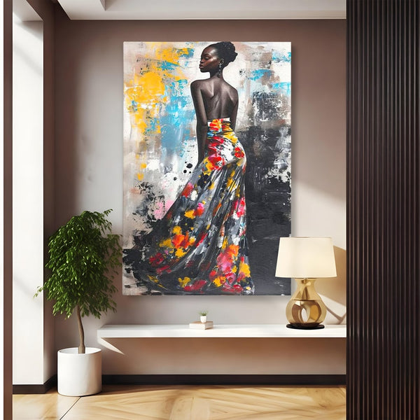 Tablou Canvas Premium LuxCanva® G1039, Stralucirea unei Muze , Rafinament, Bal, Fashion, Podium, Eleganta, Arta, Living, Dormitor, Culori vibrante