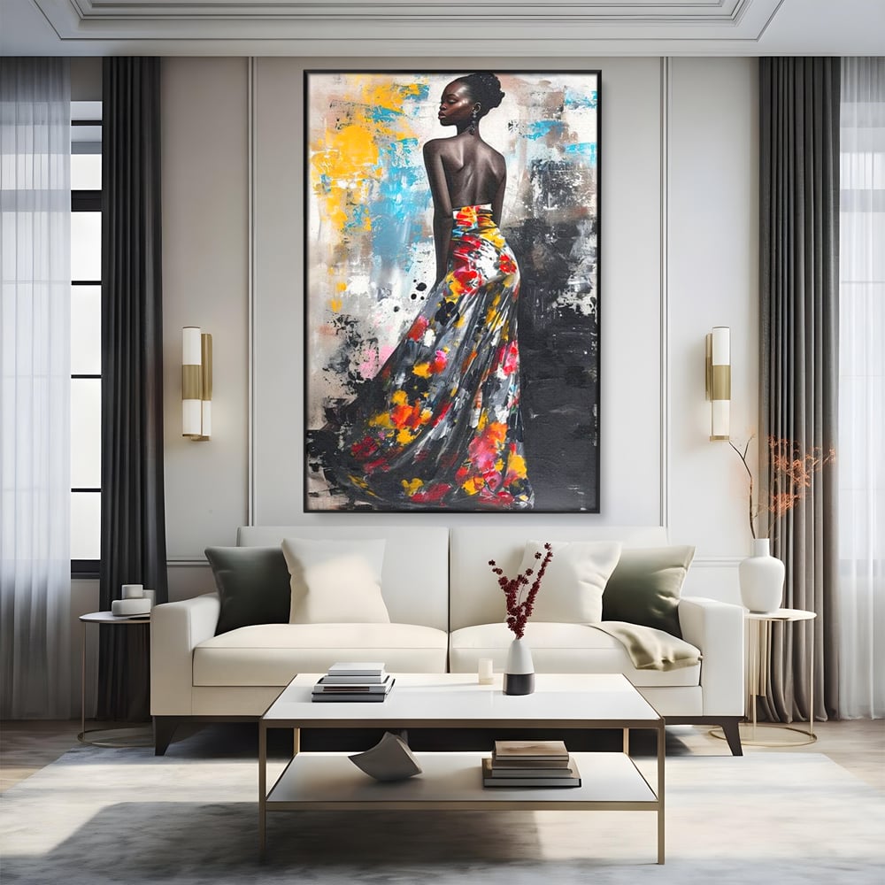 Tablou Canvas Premium LuxCanva® G1039, Stralucirea unei Muze , Rafinament, Bal, Fashion, Podium, Eleganta, Arta, Living, Dormitor, Culori vibrante