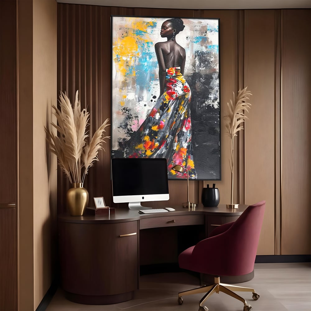Tablou Canvas Premium LuxCanva® G1039, Stralucirea unei Muze , Rafinament, Bal, Fashion, Podium, Eleganta, Arta, Living, Dormitor, Culori vibrante