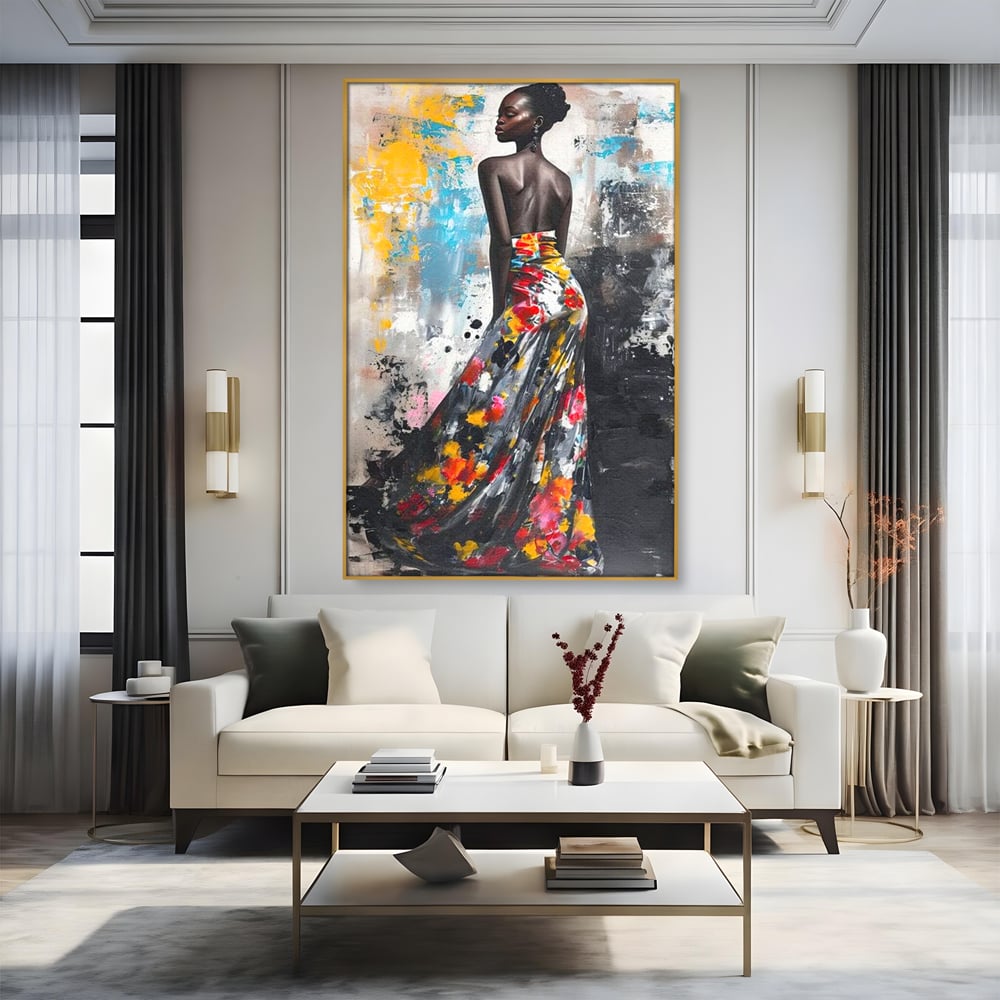 Tablou Canvas Premium LuxCanva® G1039, Stralucirea unei Muze , Rafinament, Bal, Fashion, Podium, Eleganta, Arta, Living, Dormitor, Culori vibrante