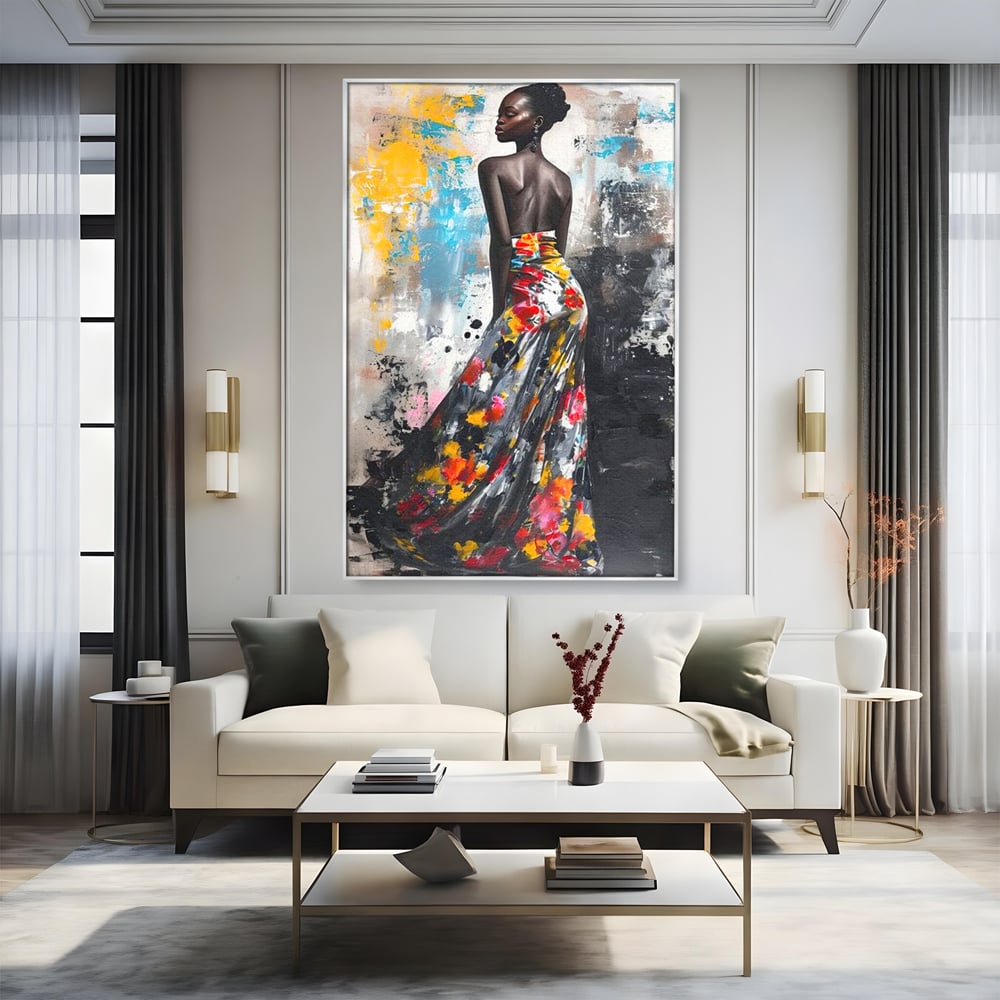 Tablou Canvas Premium LuxCanva® G1039, Stralucirea unei Muze , Rafinament, Bal, Fashion, Podium, Eleganta, Arta, Living, Dormitor, Culori vibrante