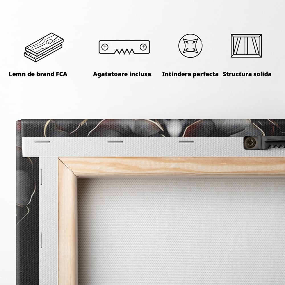 Tablou Canvas Premium LuxCanva® G1040, Senzualitate Gotica , Masca, Florala, Intunecat, Mister, Pasiune, Dramatic, Dantela Living, Dormitor