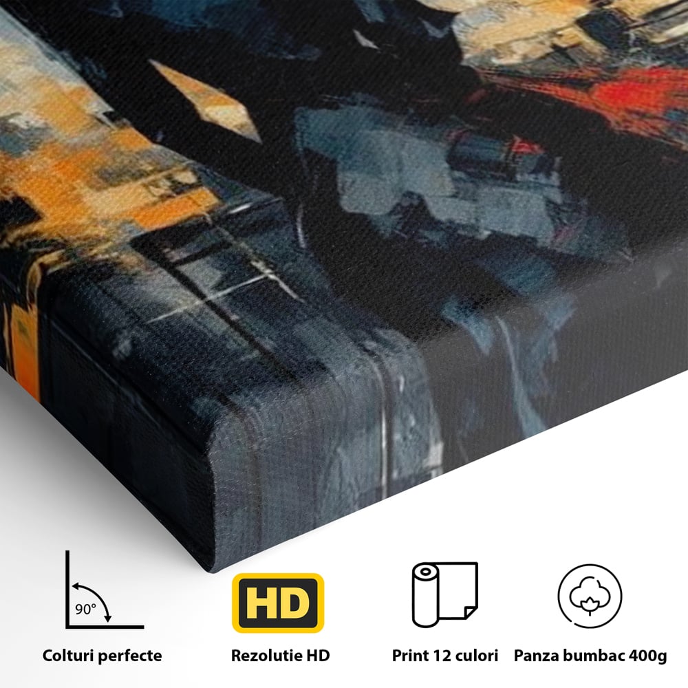 Tablou Canvas Premium LuxCanva® G1041, Privind spre Necunoscut , Oras, Visare, Orizont, Trecut, Viitor, Apus, Mister, Palarie, Living, Dormitor