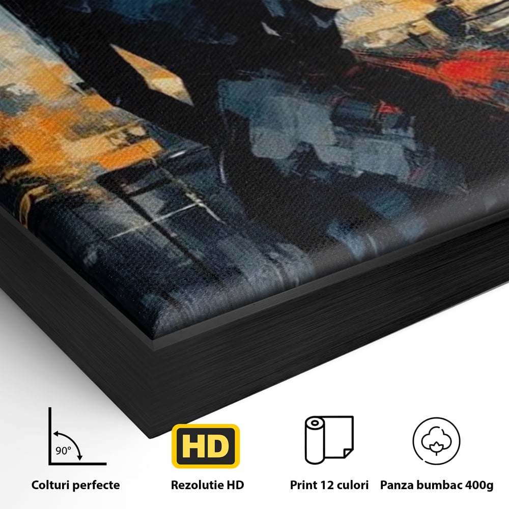 Tablou Canvas Premium LuxCanva® G1041, Privind spre Necunoscut , Oras, Visare, Orizont, Trecut, Viitor, Apus, Mister, Palarie, Living, Dormitor