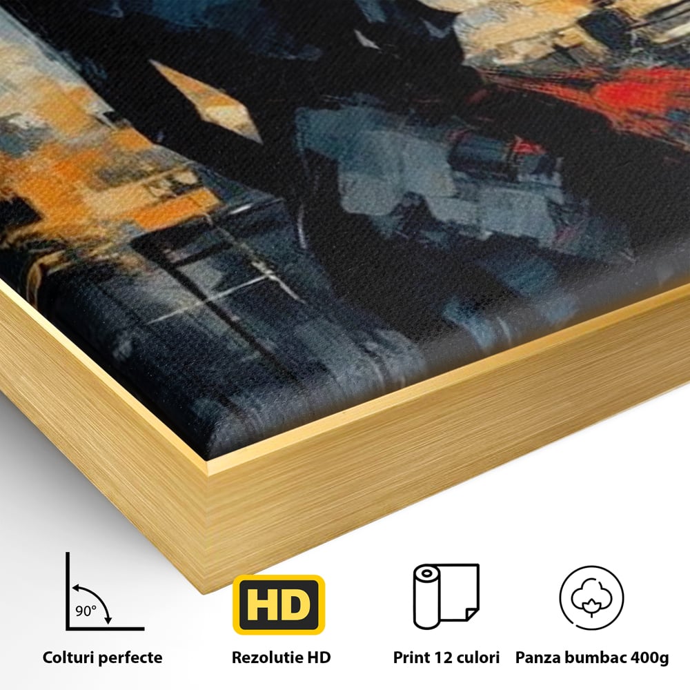 Tablou Canvas Premium LuxCanva® G1041, Privind spre Necunoscut , Oras, Visare, Orizont, Trecut, Viitor, Apus, Mister, Palarie, Living, Dormitor