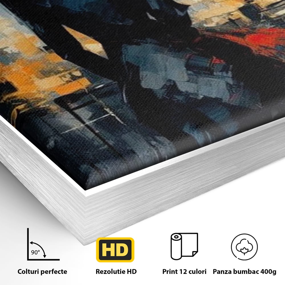 Tablou Canvas Premium LuxCanva® G1041, Privind spre Necunoscut , Oras, Visare, Orizont, Trecut, Viitor, Apus, Mister, Palarie, Living, Dormitor