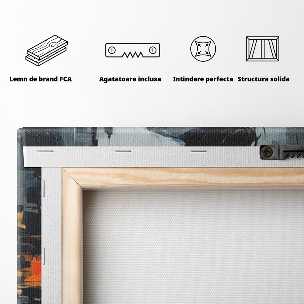 Tablou Canvas Premium LuxCanva® G1041, Privind spre Necunoscut , Oras, Visare, Orizont, Trecut, Viitor, Apus, Mister, Palarie, Living, Dormitor