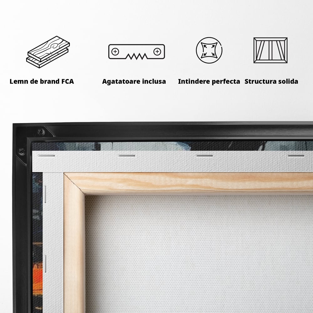 Tablou Canvas Premium LuxCanva® G1041, Privind spre Necunoscut , Oras, Visare, Orizont, Trecut, Viitor, Apus, Mister, Palarie, Living, Dormitor