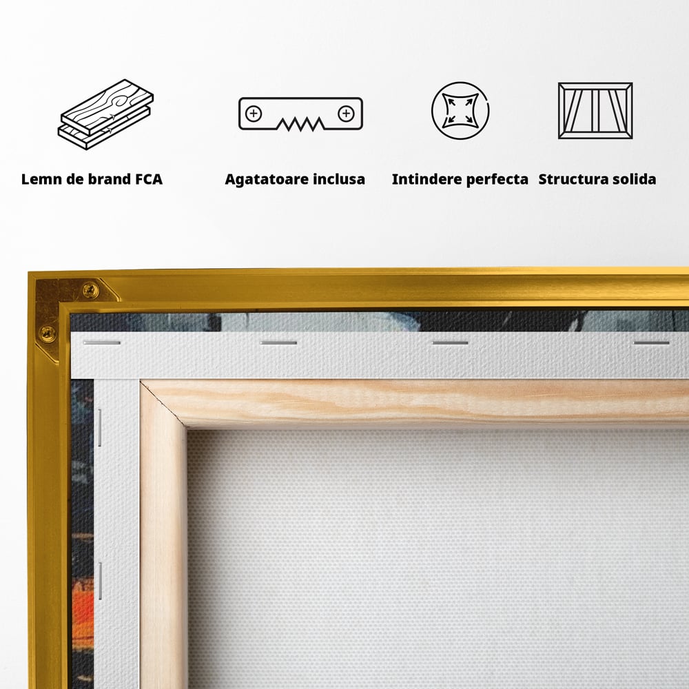 Tablou Canvas Premium LuxCanva® G1041, Privind spre Necunoscut , Oras, Visare, Orizont, Trecut, Viitor, Apus, Mister, Palarie, Living, Dormitor