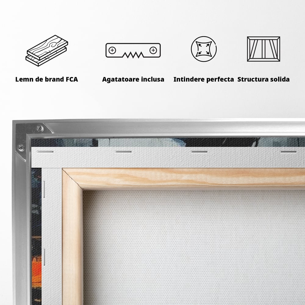 Tablou Canvas Premium LuxCanva® G1041, Privind spre Necunoscut , Oras, Visare, Orizont, Trecut, Viitor, Apus, Mister, Palarie, Living, Dormitor