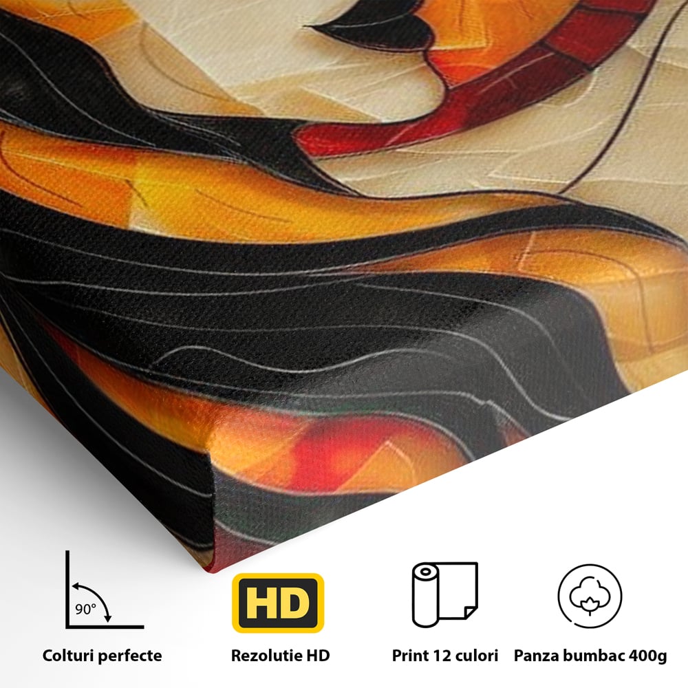 Tablou Canvas Premium LuxCanva® G1042, Zeita din Vitraliu , Soare, Aurora, Vis, Stralucire, Contemporan, Gotic, Mister, Misticism, Living, Dormitor