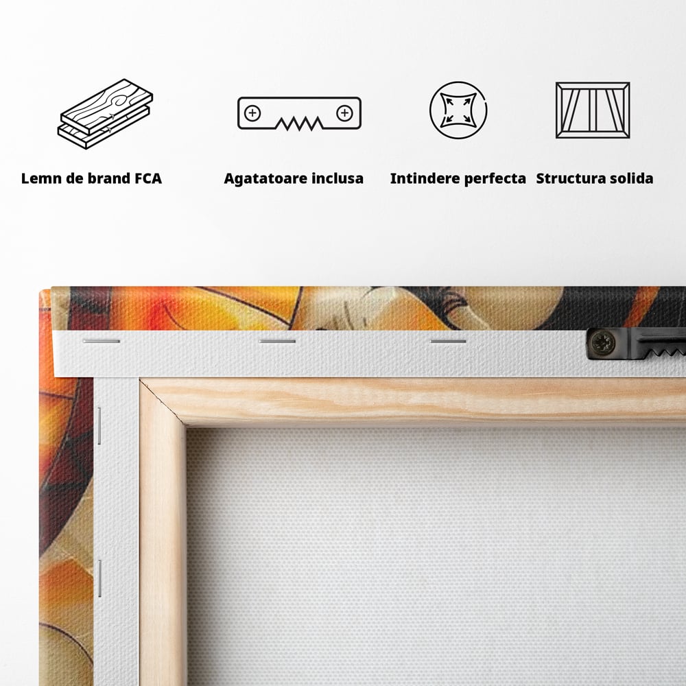 Tablou Canvas Premium LuxCanva® G1042, Zeita din Vitraliu , Soare, Aurora, Vis, Stralucire, Contemporan, Gotic, Mister, Misticism, Living, Dormitor