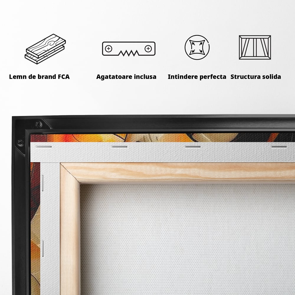Tablou Canvas Premium LuxCanva® G1042, Zeita din Vitraliu , Soare, Aurora, Vis, Stralucire, Contemporan, Gotic, Mister, Misticism, Living, Dormitor