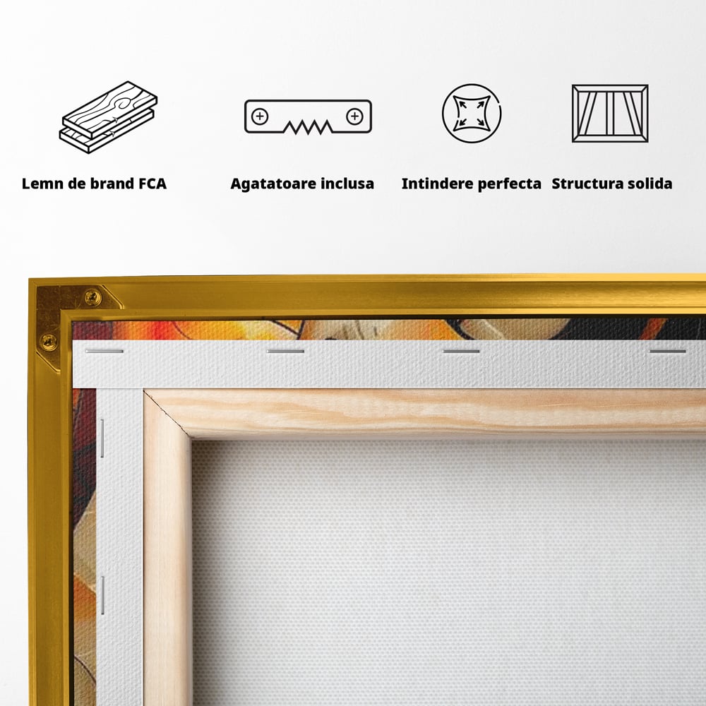 Tablou Canvas Premium LuxCanva® G1042, Zeita din Vitraliu , Soare, Aurora, Vis, Stralucire, Contemporan, Gotic, Mister, Misticism, Living, Dormitor