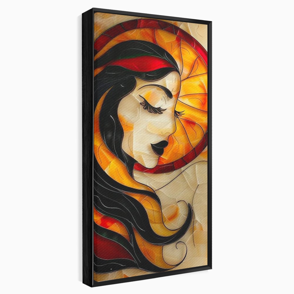 Tablou Canvas Premium LuxCanva® G1042, Zeita din Vitraliu , Soare, Aurora, Vis, Stralucire, Contemporan, Gotic, Mister, Misticism, Living, Dormitor