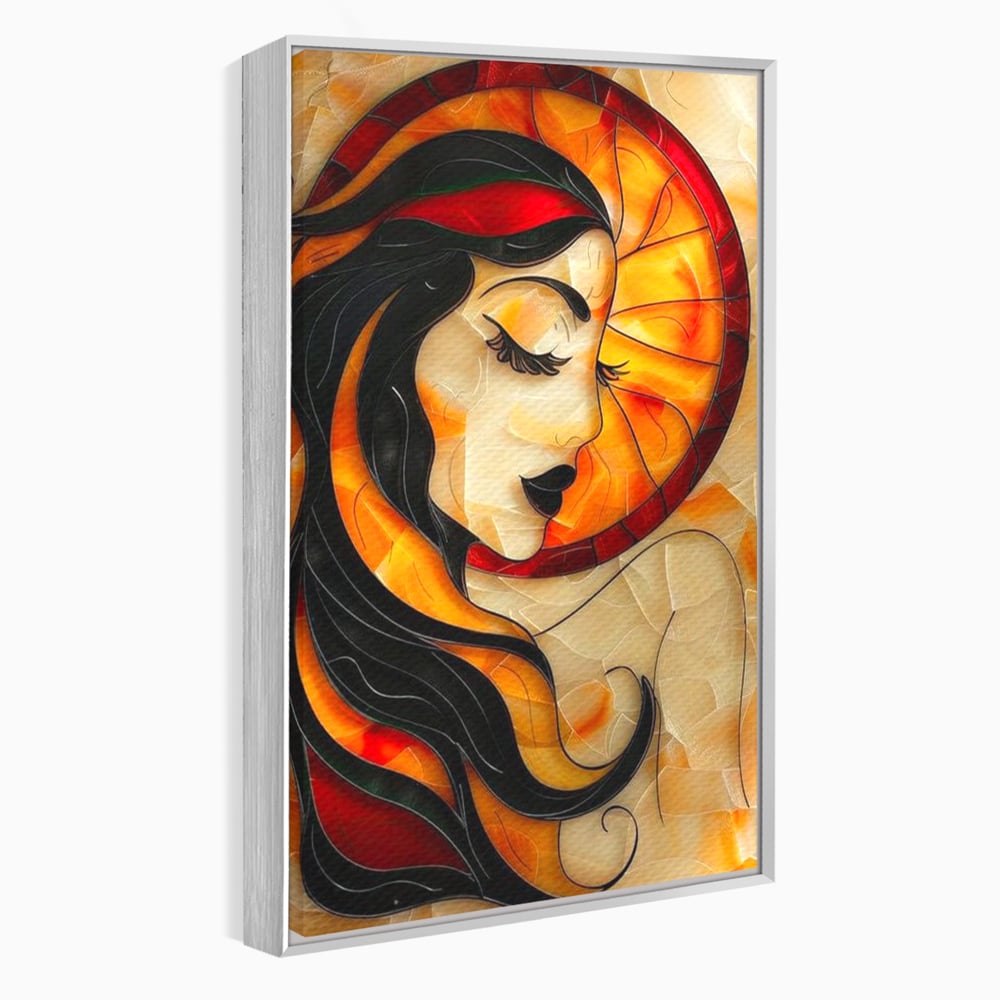 Tablou Canvas Premium LuxCanva® G1042, Zeita din Vitraliu , Soare, Aurora, Vis, Stralucire, Contemporan, Gotic, Mister, Misticism, Living, Dormitor