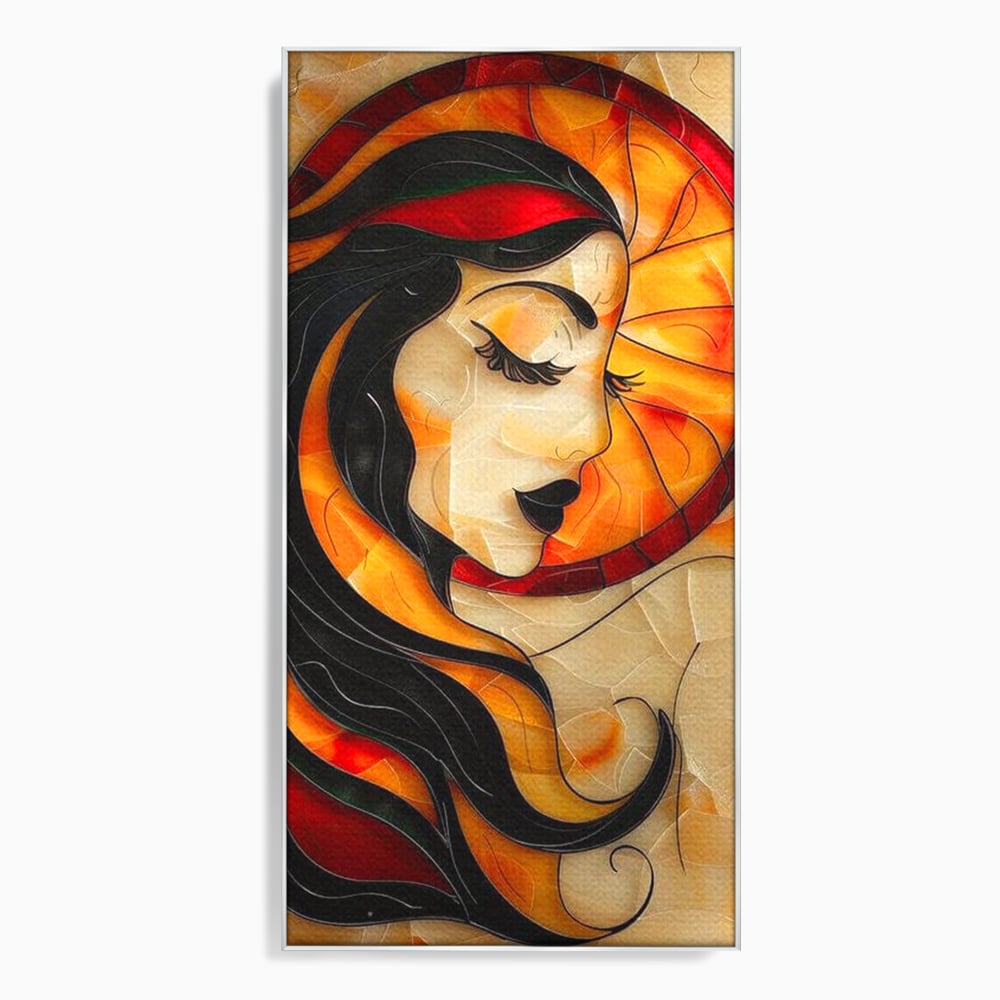 Tablou Canvas Premium LuxCanva® G1042, Zeita din Vitraliu , Soare, Aurora, Vis, Stralucire, Contemporan, Gotic, Mister, Misticism, Living, Dormitor
