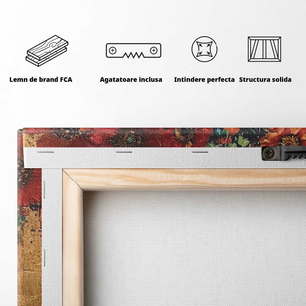 Tablou Canvas Premium LuxCanva® G1043, Frumusete Renascuta , Regina, Flori, Petale, Primavara, Coroana, Realism, Portret, Living, Dormitor