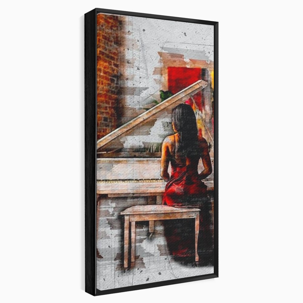 Tablou Canvas Premium LuxCanva® G1047, Pianista in Rosu