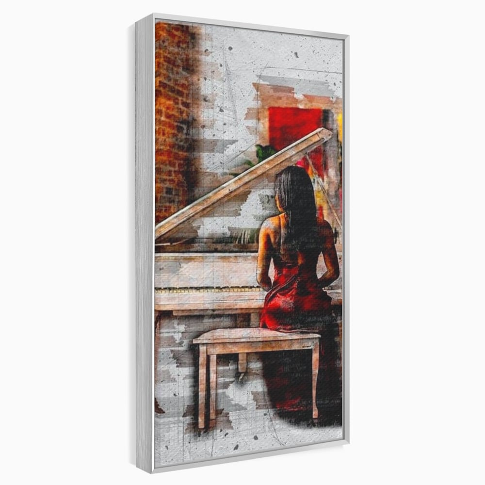 Tablou Canvas Premium LuxCanva® G1047, Pianista in Rosu