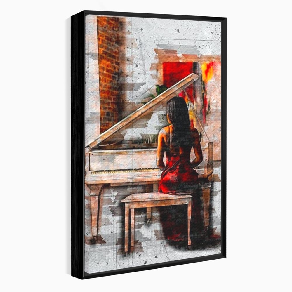 Tablou Canvas Premium LuxCanva® G1047, Pianista in Rosu
