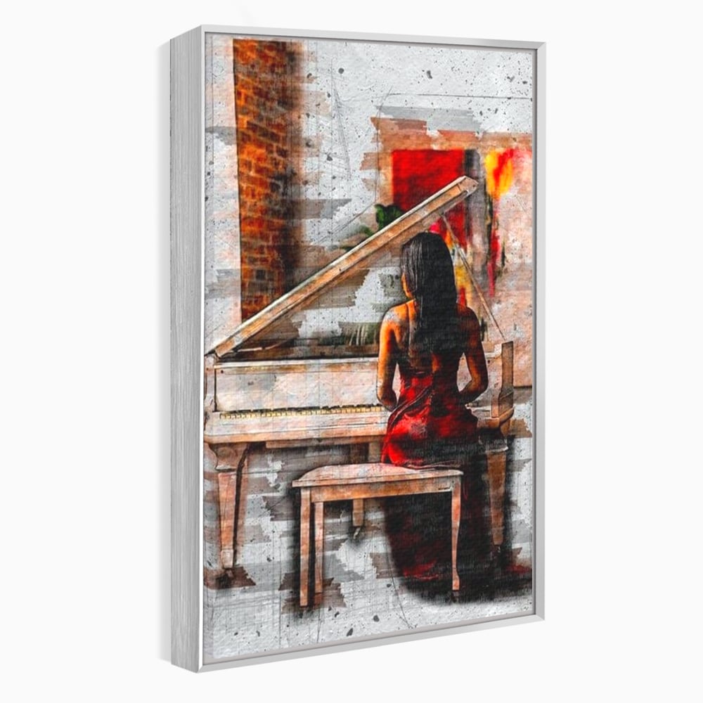 Tablou Canvas Premium LuxCanva® G1047, Pianista in Rosu