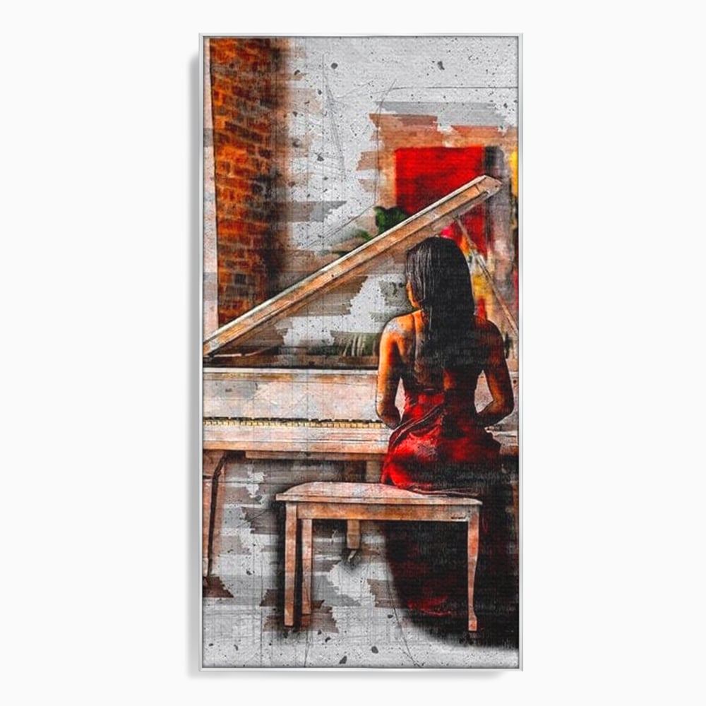 Tablou Canvas Premium LuxCanva® G1047, Pianista in Rosu