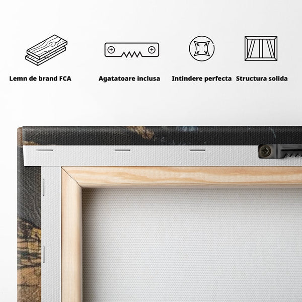 Tablou Canvas Premium, LuxCanva® G1048, Ochii Pamantului,  Privire, Pamant, Radacini, Aur, Arbore, Natura, Living, Dormitor, Culori Vibrante