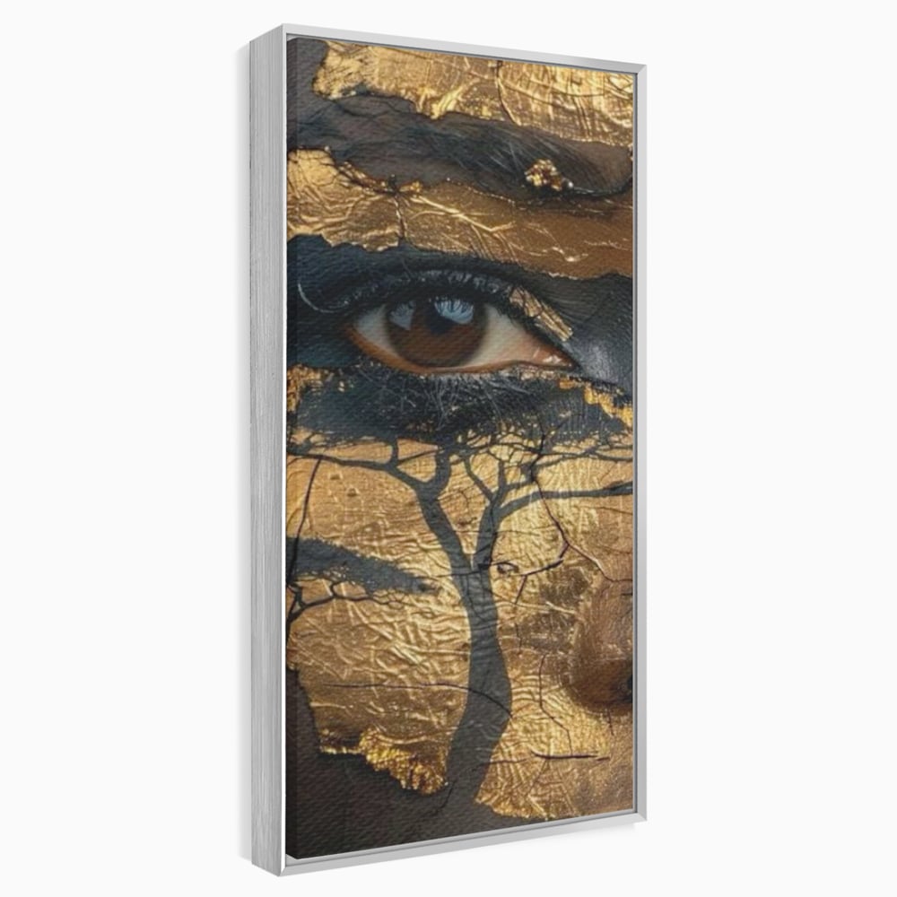 Tablou Canvas Premium, LuxCanva® G1048, Ochii Pamantului,  Privire, Pamant, Radacini, Aur, Arbore, Natura, Living, Dormitor, Culori Vibrante