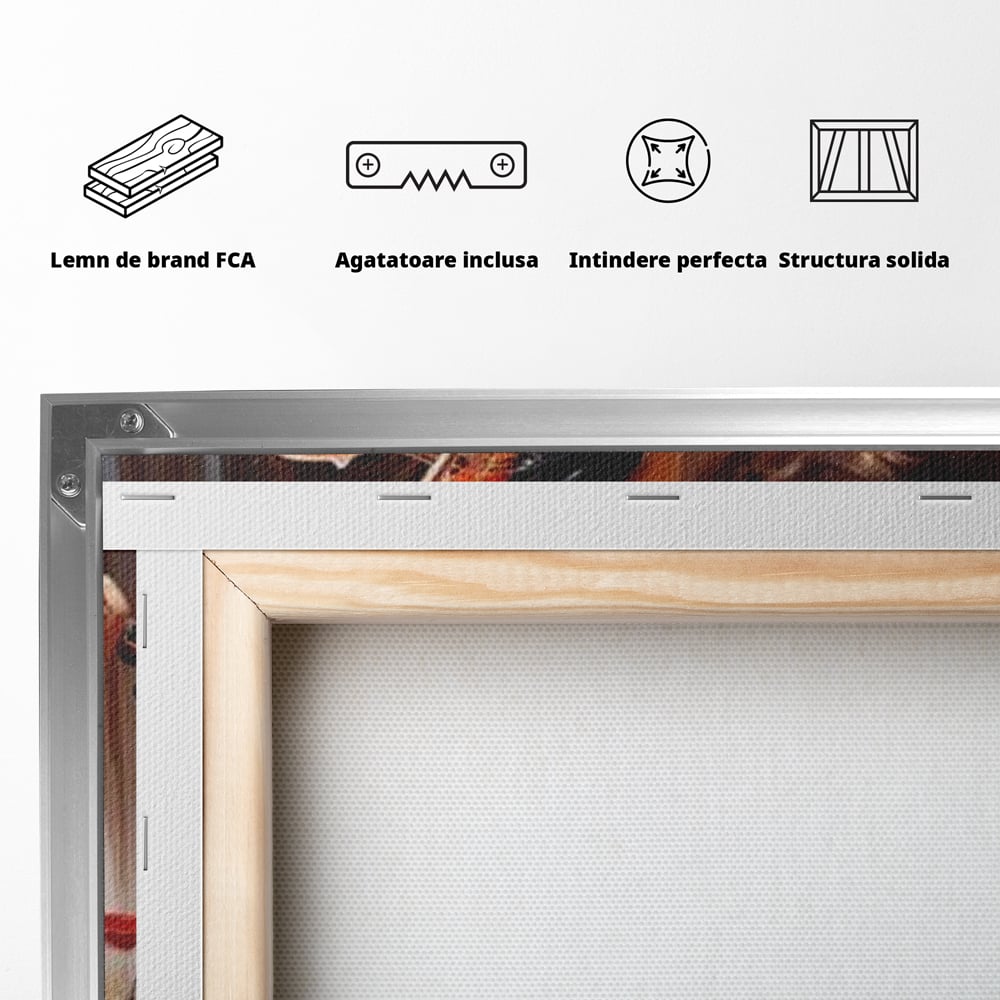 Tablou Canvas Premium LuxCanva® G1049, Rapsodie in Rosu , Vioara, Muzica, Eleganta, Muza, Pasiune, Rochie, Rosie, Living, Dormitor, Culori Vibrante