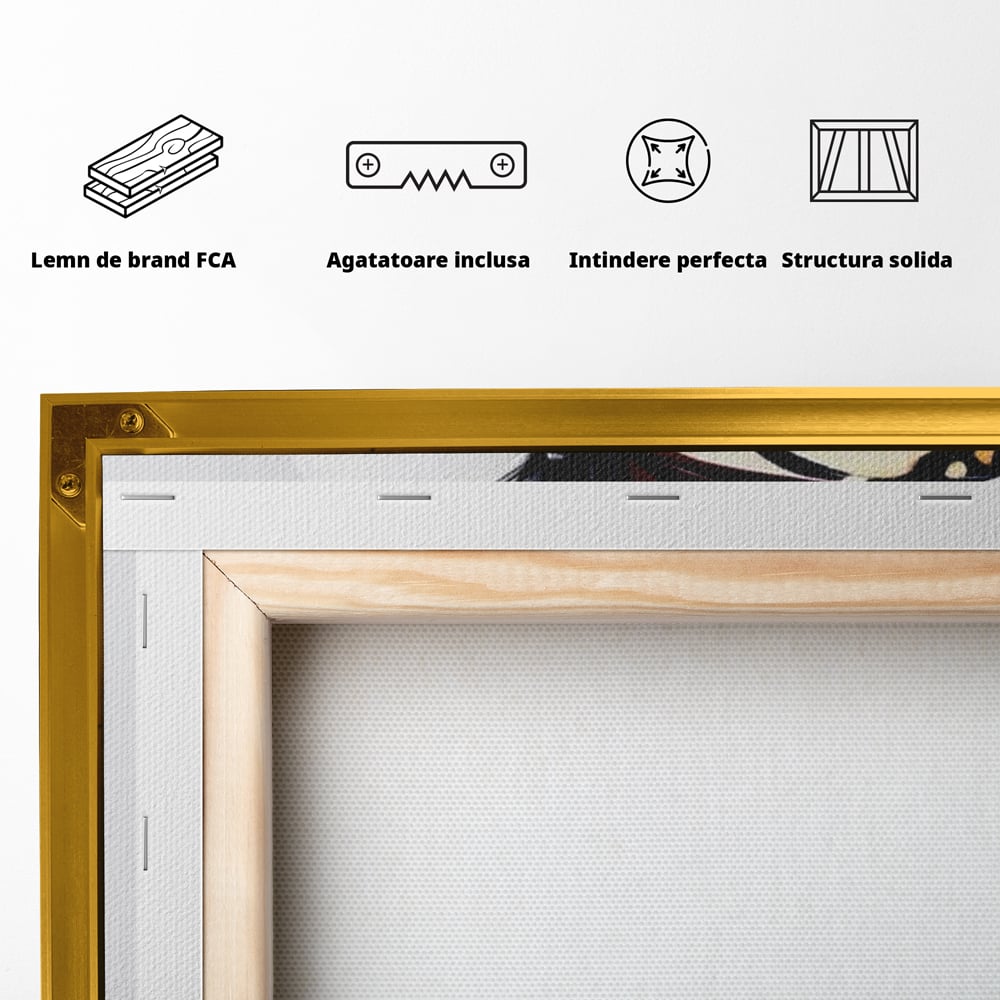 Tablou Canvas Premium LuxCanva® G1057, Fluturele Noptii , Transformare, Fluture, Omida, Simbioza, Metamorfoza, Living, Dormitor, Culori vibrante