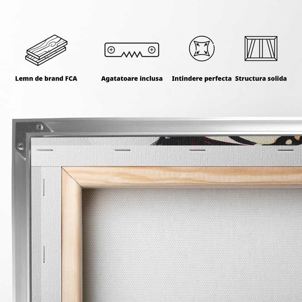 Tablou Canvas Premium LuxCanva® G1057, Fluturele Noptii , Transformare, Fluture, Omida, Simbioza, Metamorfoza, Living, Dormitor, Culori vibrante