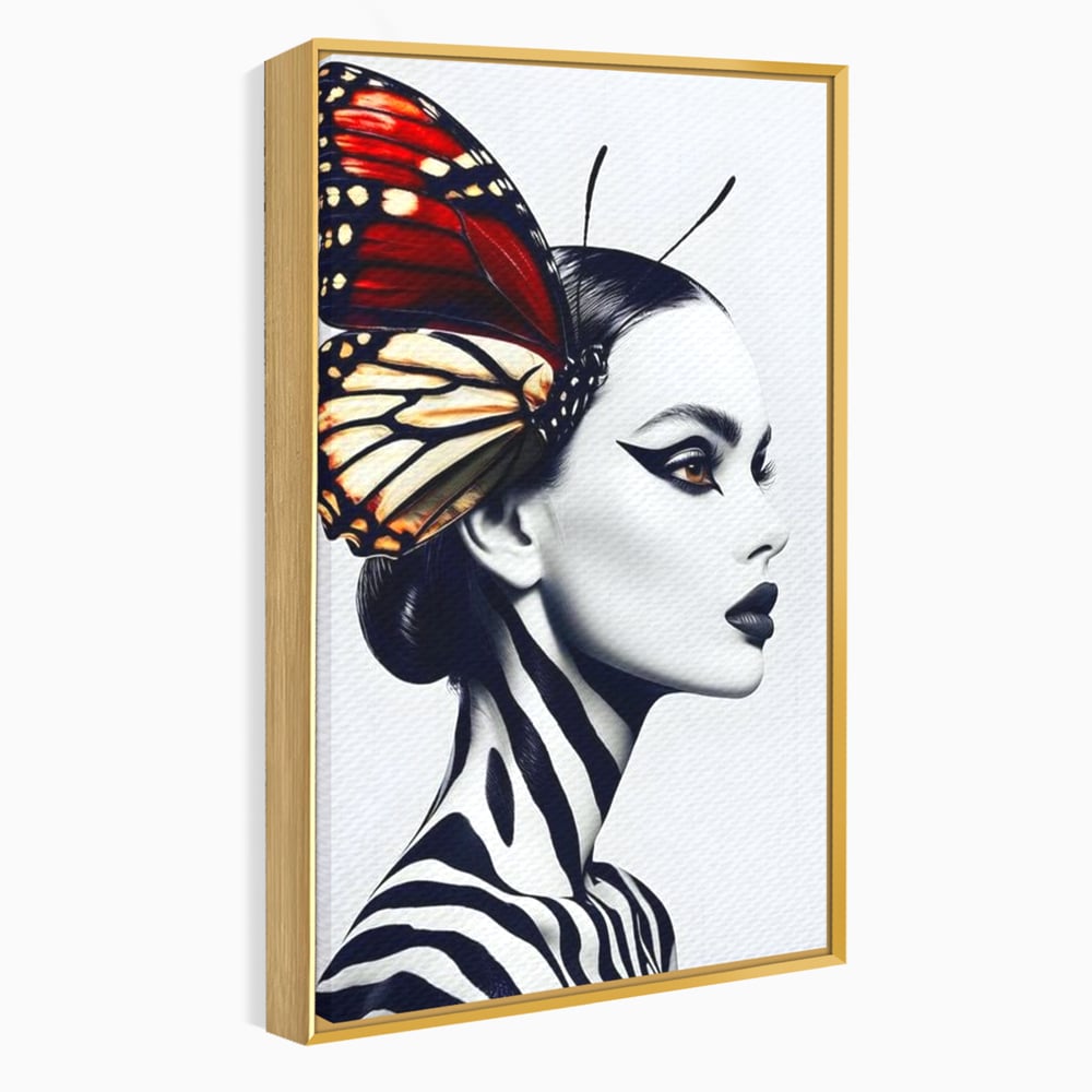 Tablou Canvas Premium LuxCanva® G1057, Fluturele Noptii , Transformare, Fluture, Omida, Simbioza, Metamorfoza, Living, Dormitor, Culori vibrante