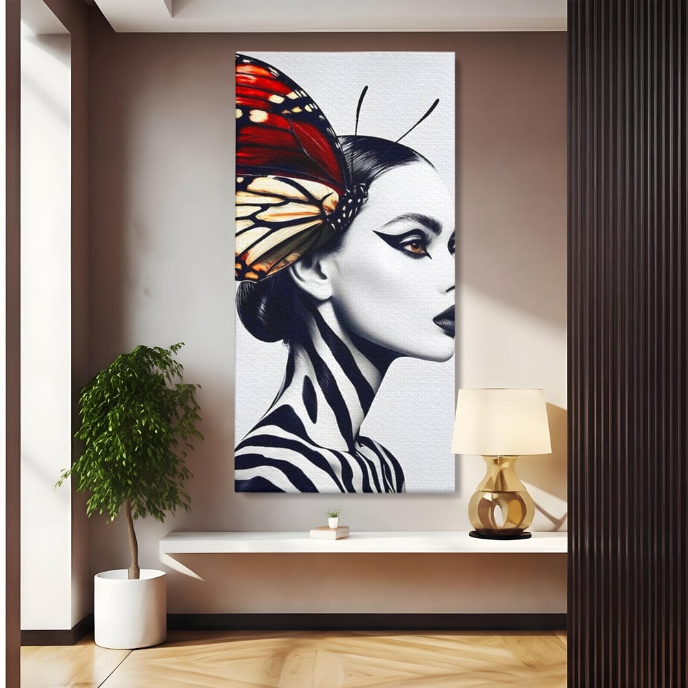 Tablou Canvas Premium LuxCanva® G1057, Fluturele Noptii , Transformare, Fluture, Omida, Simbioza, Metamorfoza, Living, Dormitor, Culori vibrante