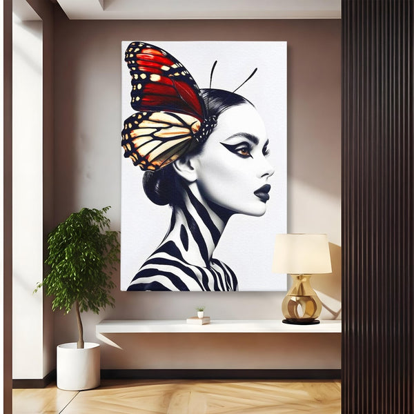 Tablou Canvas Premium LuxCanva® G1057, Fluturele Noptii , Transformare, Fluture, Omida, Simbioza, Metamorfoza, Living, Dormitor, Culori vibrante