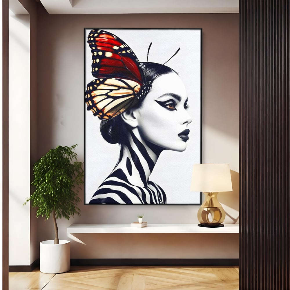 Tablou Canvas Premium LuxCanva® G1057, Fluturele Noptii , Transformare, Fluture, Omida, Simbioza, Metamorfoza, Living, Dormitor, Culori vibrante