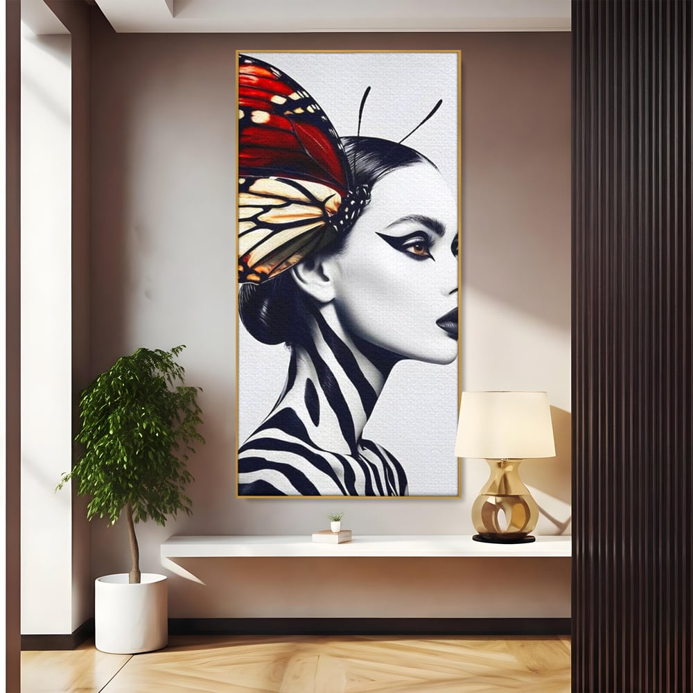 Tablou Canvas Premium LuxCanva® G1057, Fluturele Noptii , Transformare, Fluture, Omida, Simbioza, Metamorfoza, Living, Dormitor, Culori vibrante