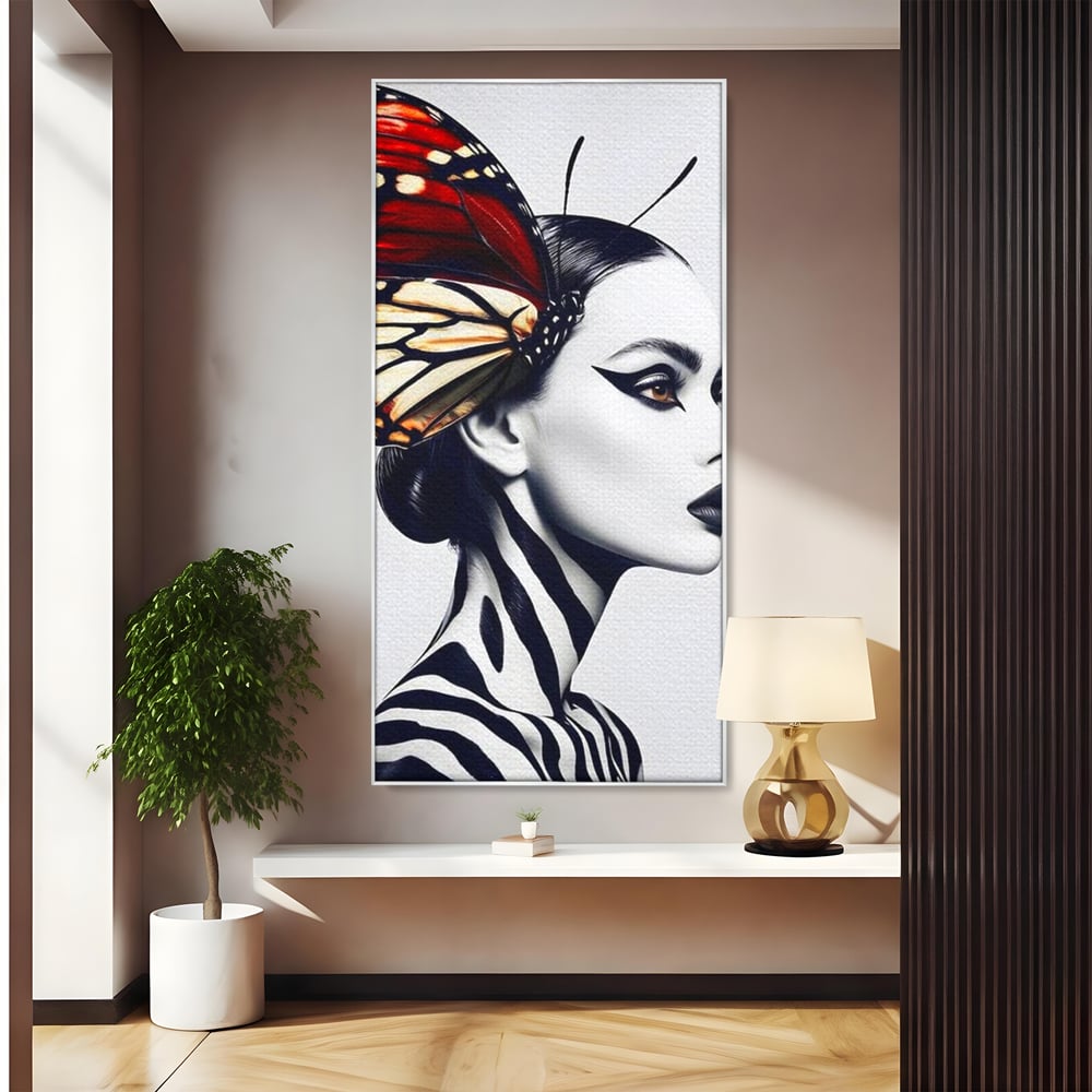 Tablou Canvas Premium LuxCanva® G1057, Fluturele Noptii , Transformare, Fluture, Omida, Simbioza, Metamorfoza, Living, Dormitor, Culori vibrante