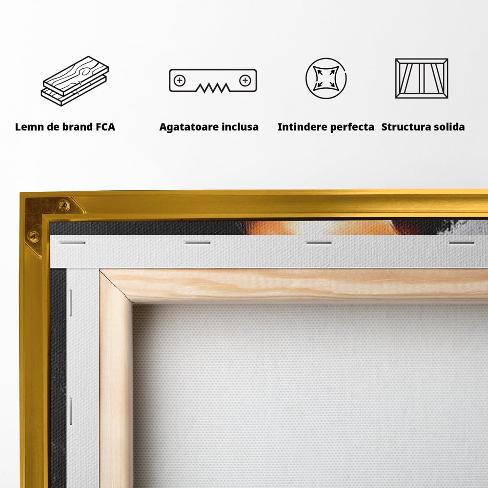 Tablou Canvas Premium LuxCanva® G1058, Ecoul Simturilor ,  Arta, Bronz, Emotie, Expresivitate, Aura, Libertate, Estetica, Living, Dormitor, Culori vibrante
