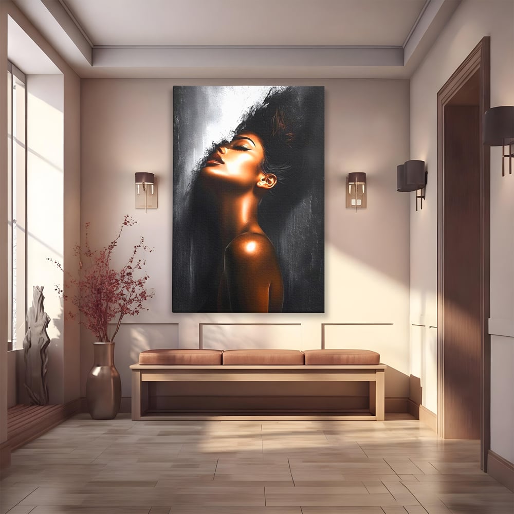 Tablou Canvas Premium LuxCanva® G1058, Ecoul Simturilor ,  Arta, Bronz, Emotie, Expresivitate, Aura, Libertate, Estetica, Living, Dormitor, Culori vibrante