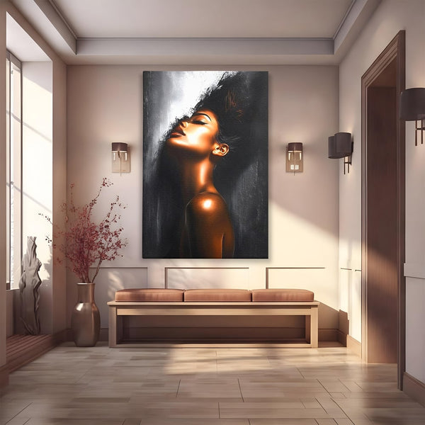 Tablou Canvas Premium LuxCanva® G1058, Ecoul Simturilor ,  Arta, Bronz, Emotie, Expresivitate, Aura, Libertate, Estetica, Living, Dormitor, Culori vibrante