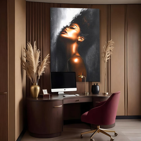Tablou Canvas Premium LuxCanva® G1058, Ecoul Simturilor ,  Arta, Bronz, Emotie, Expresivitate, Aura, Libertate, Estetica, Living, Dormitor, Culori vibrante