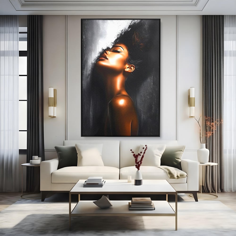 Tablou Canvas Premium LuxCanva® G1058, Ecoul Simturilor ,  Arta, Bronz, Emotie, Expresivitate, Aura, Libertate, Estetica, Living, Dormitor, Culori vibrante