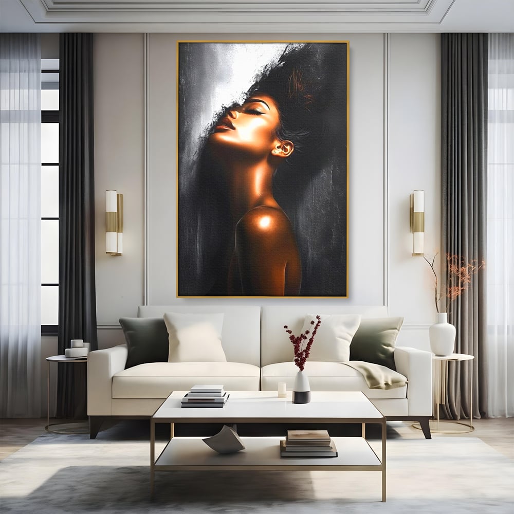 Tablou Canvas Premium LuxCanva® G1058, Ecoul Simturilor ,  Arta, Bronz, Emotie, Expresivitate, Aura, Libertate, Estetica, Living, Dormitor, Culori vibrante